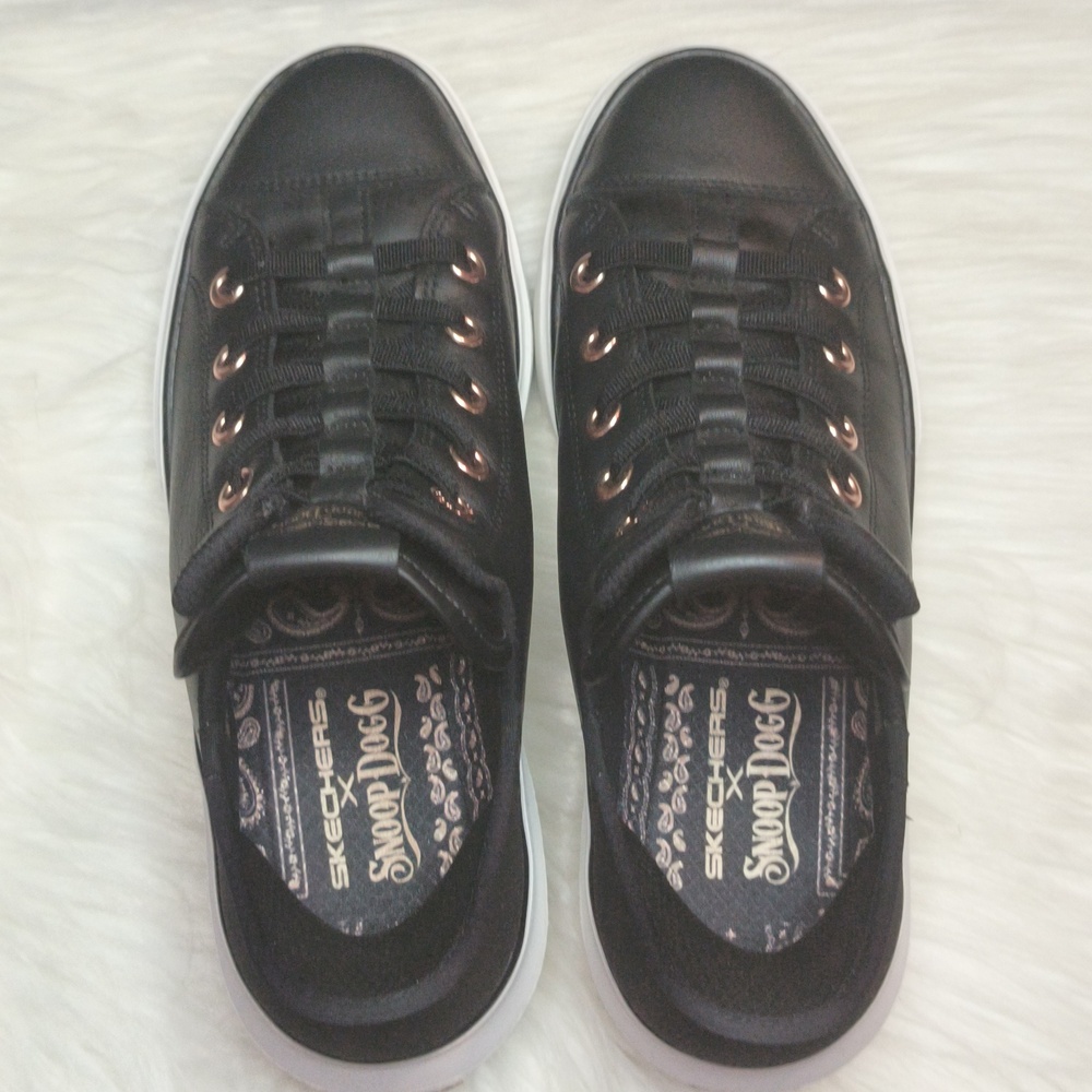 Skecher's Snoop Dogg Slip-Ins Women's Black Leather Sneakers